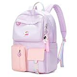 AUOBAG Backpacks for Girls Cute Backpack Suitable for Kids Aged 6-8 With CSPC Report to Send Pendant (Purple)