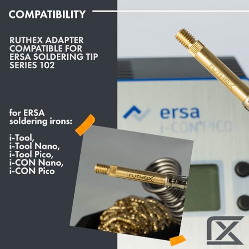 Image of ruthex 2x Soldering Tip adapter for ERSA series 832, 842 & 102 - Soldering Iron Tip compatible with ERSA Soldering Iron i-Tool Pico, PTC 70 for inserting threaded inserts in 3D printing