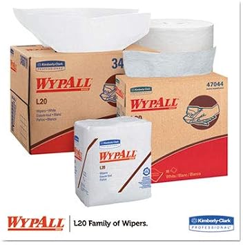WypAll L20 Wipers - 9.75x16.5 White kimtowel Wipes 4 ply 88/Box