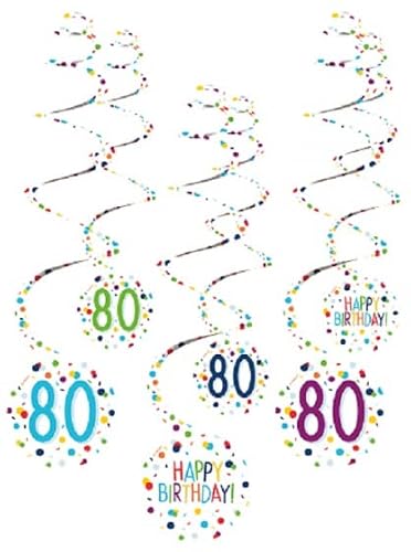 amscan Spiral Garlands 80 Confetti Birthday 61 cm Paper Pack of 6