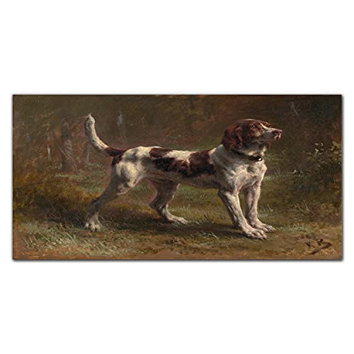 Décoration murale tableau en verre 100x50cm motif chien pour salon