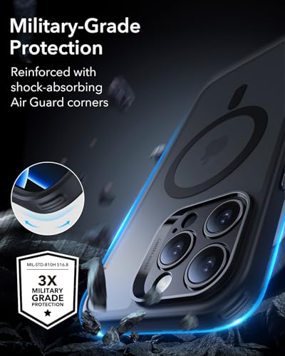 Esr ANS01 For Iphone 16 Pro Max Case (4 In 1) Set, Translucent Matte Case With Screen Protector, Compatible With Magsafe, Military-Grade Protection, Classic Series,Frosted Black thumb #3