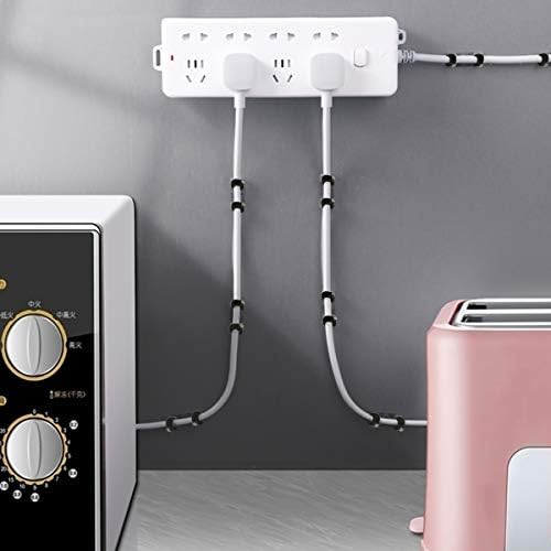 Top-spring Pack of 400 Round Cable Clips Assortment 6mm 7mm 8mm 10mm, Electrical Wire Cord Clamps, Steel Nail Cable Clips with Portable PP Box (Black)