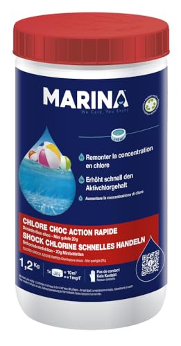 MARINA Cloro de Choque, Choque de Cloro para Piscinas pequeñas y Medianas