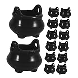 Festivo: estos mini calderos están diseñados para agregar un toque festivo a tus celebraciones de halloween, buenos para fiestas y reuniones familiares, mini calderos para fiesta, mini adorno con dije