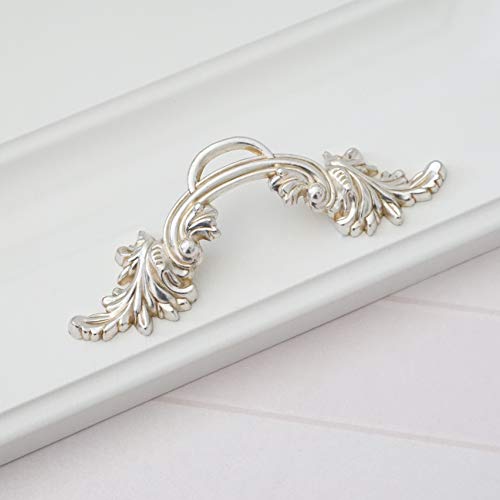 Lbfeel 2.5" Shabby Chic Pull Handles Dresser Drawer Knob White Antique Silver Bronze Rustic Kitchen Cabinet Handle Furniture Hardware 64Mm (Antique Silver) #TOP3