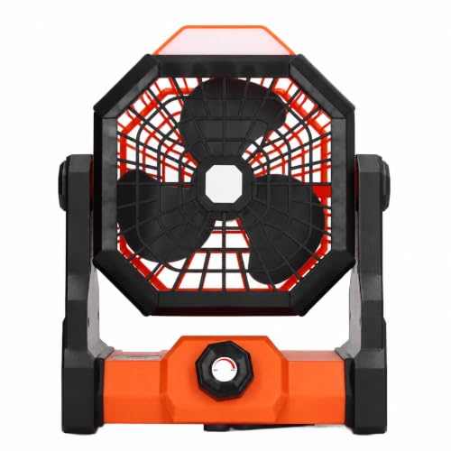Ventilador de camping portátil recargable de 5200mAh con linterna LED 2
