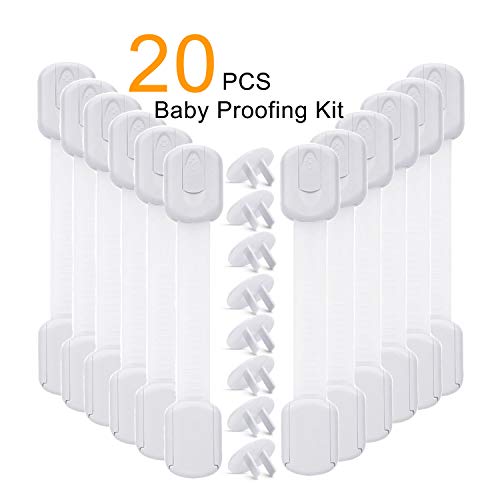 Baby Proofing Cabinet Strap Locks - Vkania 20 Pcs Kids Proof Kit