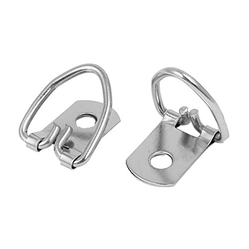 Image of uxcell 32mmx15mm Single Hole D-Ring Picture Photo Frame Hanging Hanger Hook 100pcs
