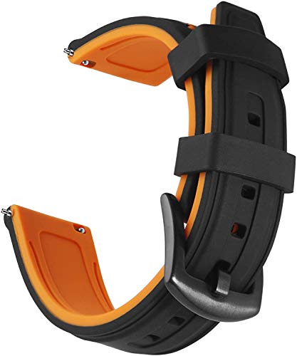 Shieranlee 24mm Watch Straps Repuesto de Correa Reloj de Silicona Caucho Fácil de Abrochar para Fossil Q Machine Hybrid, Nate Hybrid; Michael Kors Grayson，Sony Smartwatch 2