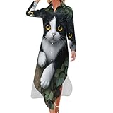 Vestidos de fiesta para mujer, vestido camisero para mujer, maxi, vestido maxi camisero estampado, vestido de solapa para mujer, vestido camisero largo, diseño de moda, deja que tus hermosas piernas se asomen mientras caminas, más encantador. Si tienes alguna pregunta, por favor háznoslo saber