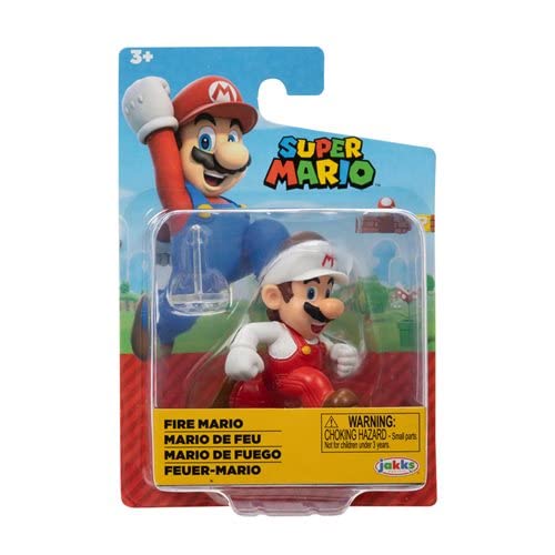 SUPER MARIOAction Figure 2.5 Inch Fire Mario Collectible Toy