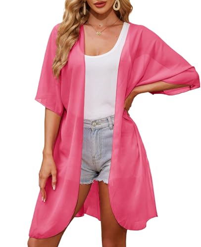 Image of Jayscreate Women's Breezy Summer Boho Kimonos Sheer Beach Cardigan Cover Up