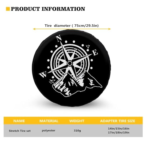 Image of Pensura Spare Tire Cover, Art Hill Pattern Stretchy Spare Tire Cover Waterproof Sun Protection Fit for Truck, SUV, Trailer, Camper 14-19 inch