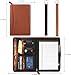 Gorbado Small Portfolio Organizer, A5 Zippered Business Portfolio, Junior Padfolio Folder Binder for Women & Men,5 x 8 Writing Pad Included, Brown
