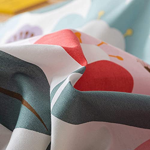 Jane Yre Floral Duvet Cover Twin, 100% Cotton 3 Pcs Bedding Set, Fresh Garden Style Yellow/Red Flower Print, With Zipper Ties, Luxury Soft Breathable Comfortable (No Comforter) Pink Jy14-Style09-Twin #TOP3