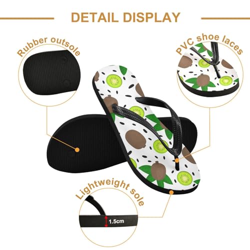 Sinestour Fruit Leaves Green Flip Flops for Beach Thong Sandals Anti-slip Lightweight Beach Slippers for Summer Travel Swim3