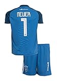 Gute Qualität - 100% Micro Deutschland #1 Neuer Weltmeisterschaft 2018 Torwart Edition Kinder Fußball Trikot Hose und Socken Kindergrößen (176)