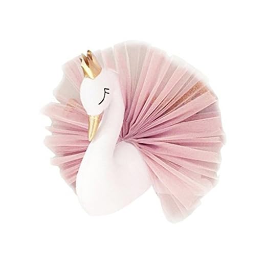 Nordic Ideas Cygne Mural 3d Objet Decoration Bebe Enfant Chambre Suspension Ornement Fille Anniversaire Cadeau Buste Animaux Deco SW002
