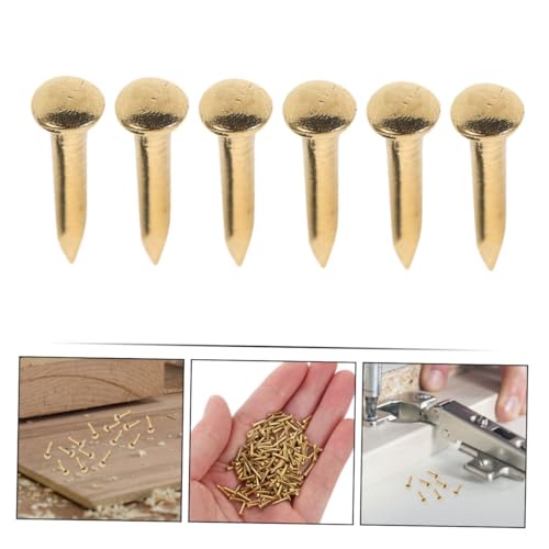 100 clavos de cabeza redonda pequeña de cobre para colgar cuadros y manualidades miniatura 4