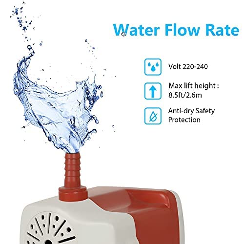 Submersible Water Pump - 220-240V/50 Hz Water Aquarium Pump (40W
