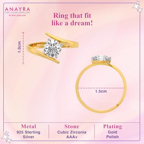 Image of ANAYRA Flare Sterling Silver Ring for Women & Girls, Stylish Anti Tarnish 925 Sterling Silver Jewellery for Women for Daily Use, Hallmark Certified, Valentine Gift for Girlfriend & Wife