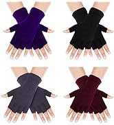 Amazon.com: Sumfox 4 Pairs Black Fingerless Gloves for Women