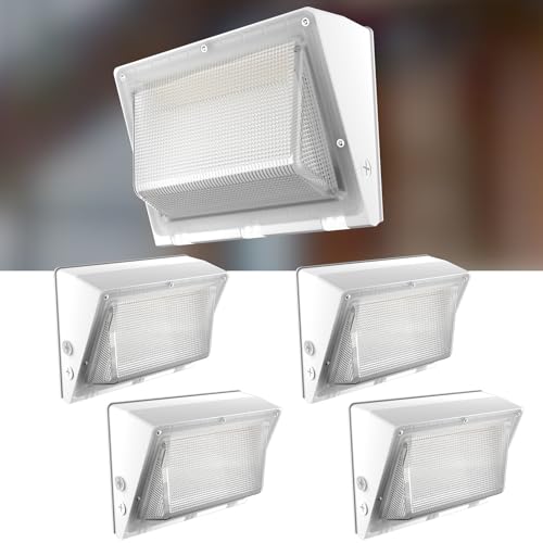 Image of Lightdot 4Pack 200W LED Wall Pack Exterior Light,30000LM 5000K Dusk-to-Dawn Photocell, 100-277V IP65 Waterproof,60ft Coverage Area,Commercial Grade Security Lighting for Warehouse & Parking Lot,White