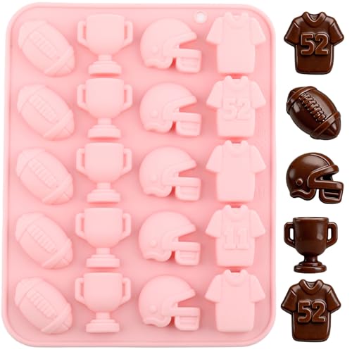 EPYHREHM 20 Cavity Football Themed Silicone Chocolate Molds