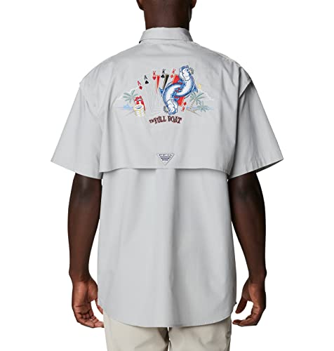 Columbia Men's Bonehead Icon Short Sleeve Shirt, Cool Grey/Full Boat Graphic, X-Large #TOP2