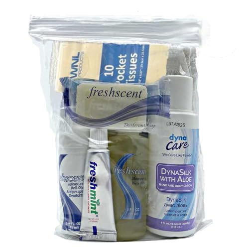 WNL Products 1400SUB-25PACK Deluxe Adult Comfort Kit In Clear Pouch, Premium Essential Wholesale Personal Hygiene & Toiletry Supplies, 25 Pack