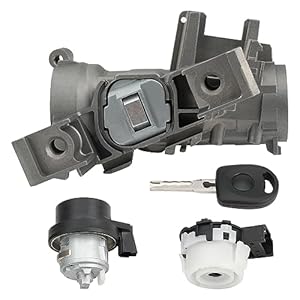 Ignition Switch, Ignition Lock Barrel Starter Switch with Key 1K0905851B Replacement for VW Golf MK5 MK6 Touran Audi A3 8P