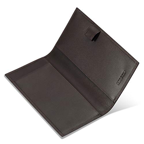 HISCOW Supple Leather Checkbook Cover with Free Divider - Italian Calfskin (Premium Coffee) - Thumbnail 6