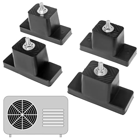 IVWNNN Anti-Vibration Rubber Pads 4 Pack Rubber Vibration Isolator for Air Conditioner Condenser Mini Split Condenser Pad Rubber Mini Split Wall Bracket Cover
