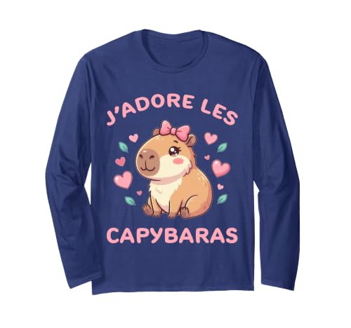 J'adore Les Capybaras pour Fille Fan de Capybara Manche Longue