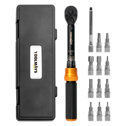 TOOLMAYS 13PCS Torque Wrench Set, Dual-Direction Drive Click Wrench with Allen socket, Mountain Bike Motorcycle Multi-Tool (2-20 Nm 0.1nm 72-Tooth)