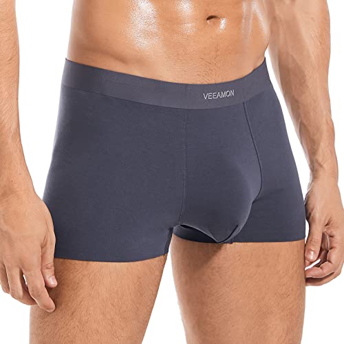 VEEAMON Mens Ice Silk Underwear 4-Pack Boxer Briefs Ice Sikn Comfortable Soft Trunks Underwear With Gift Box