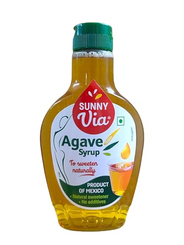 Image of Sunny Via Mexican Blue Agave Syrup, 350g | Natural Sweetener | Perfect for Drinks, Desserts and Baking | Low GI alternative to Honey