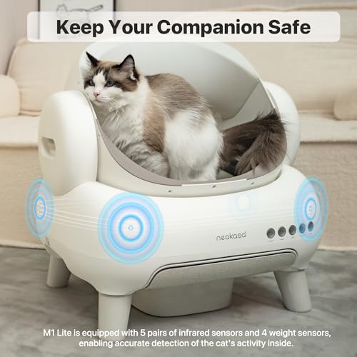 Image of Neakasa M1 Plus Lite Open-Top Self Cleaning Cat Litter Box, Automatic Cat Litter Box with APP Control, Upgraded Safety Protection, Odor Control, Includes 1 Roll Waste Bag