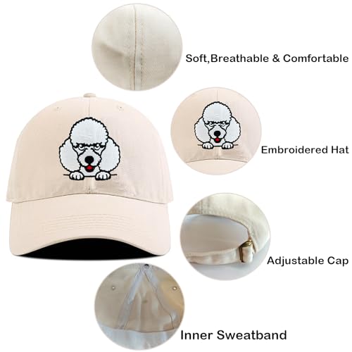 Poodle Gifts for Poodle Lovers, Adjustable Baseball Cap Embroidered Dog Hat, Funny Gifts for Women On Birthday Christmas — view 3
