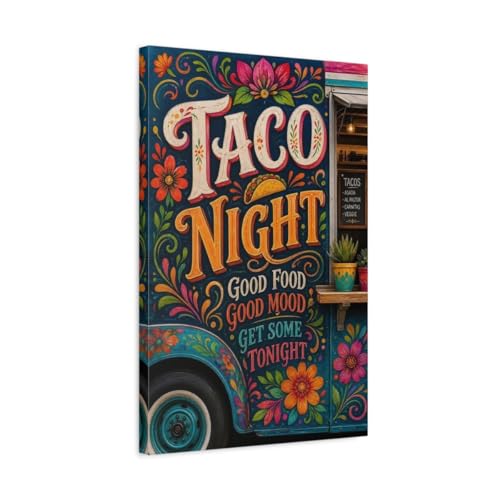 Toile taco art folklorique 40x60cm pour égayer un mur vide