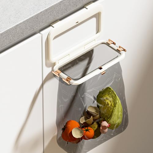 Foldable Trash Bag Holder, Over Cabinets Door Garbage Bag Holder