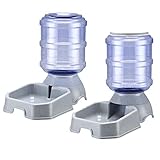 Pet Feeder and Water Food Dispenser Automatic for Dogs Cats, 100% BPA-Free, Gravity Refill, Easily Clean, Self Feeding for Small Large Pets Puppy Kitten Rabbit Bunny