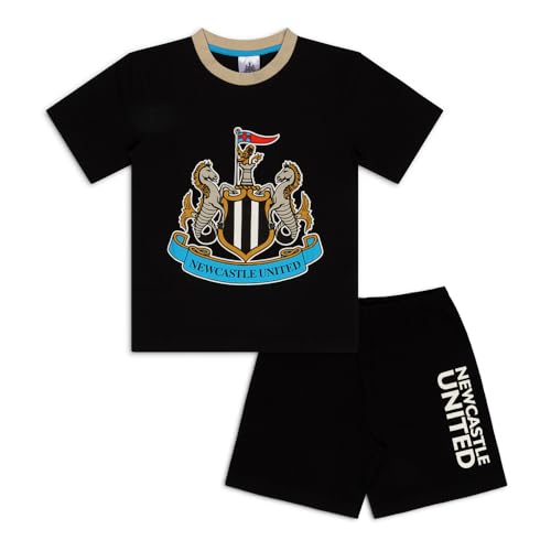 Newcastle United F.C. Boys Short Pyjamas Pjs | Football Gifts | Official Merchandise Clothing Nightwear (3-4 Years) Black