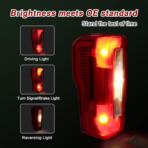 Image of Tail Lights Fit for 2023-2025 Ford F250 F350 Super Duty | Halogena Type Rear Light Accessories Rear Brake Lamp Signal Assembly OE:PC3Z13405D (Left Driver Side)