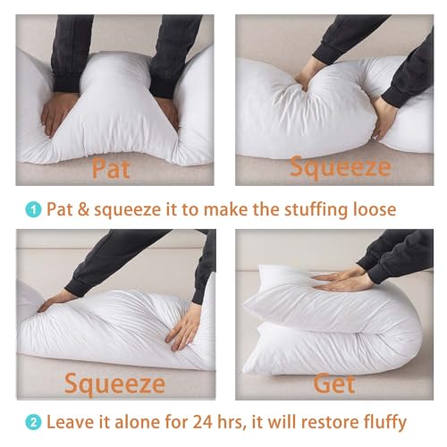 WhatsBedding Memory Foam Body Pillow with Breathable Zippered Cotton Cover, Full Body Pillow for Adults, Long Pillow for Sleeping, Firm Pillow Fluffy Supportive, Pure White