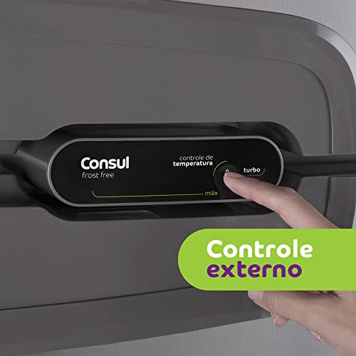 Geladeira Consul Frost Free Duplex 386 litros cor Inox com Prateleira Dobrável - CRM43NK 110V