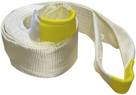 Erickson 59802 White 6" x 30' Recovery Strap, 55,000 lbs Breaking Strength, 27,500 lbs Maximum Vehicle Weight Capacity