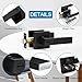 Hasmikit 6 Pack Matte Black Door Handles Privacy Door Levers, Heavy Duty Bed and Bath Door Locks Interior Door Knobs, Reversible Keyless Flat Levers with Square Rosette