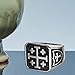 ENHONG Jerusalem Cross Rings for Men,Mens Stainless Steel Christian Signet Ring,Vintage Silver Catholic Templar Ring in Size 13